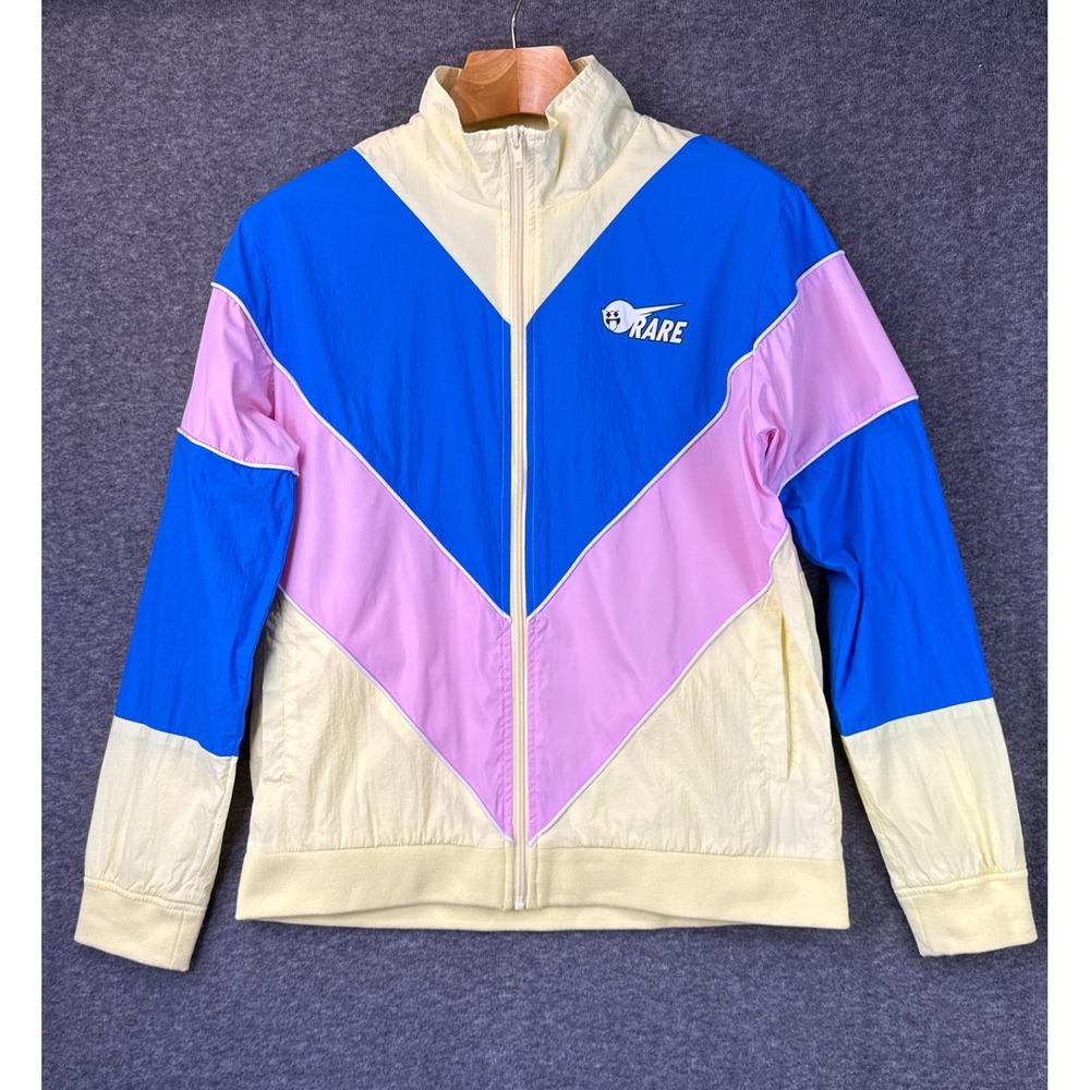 Pink Dolphin Colorblock Windbreaker Blue Pink Yellow Rare Ghost Zip Mens Size S - Picture 2 of 16